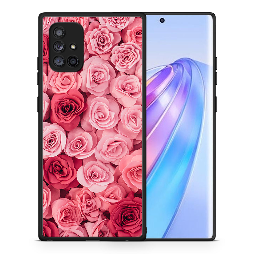 Θήκη Samsung Galaxy A71 5G RoseGarden Valentine από τη Smartfits με σχέδιο στο πίσω μέρος και μαύρο περίβλημα | Samsung Galaxy A71 5G RoseGarden Valentine case with colorful back and black bezels