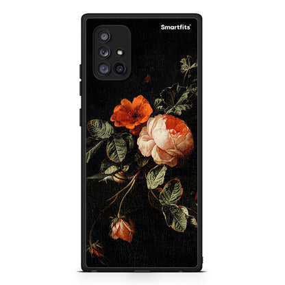 Samsung Galaxy A71 5G Vintage Roses θήκη από τη Smartfits με σχέδιο στο πίσω μέρος και μαύρο περίβλημα | Smartphone case with colorful back and black bezels by Smartfits