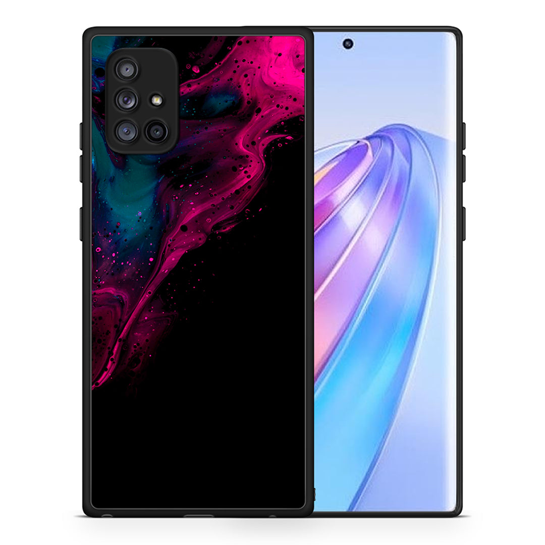 Θήκη Samsung Galaxy A71 5G Pink Black Watercolor από τη Smartfits με σχέδιο στο πίσω μέρος και μαύρο περίβλημα | Samsung Galaxy A71 5G Pink Black Watercolor case with colorful back and black bezels
