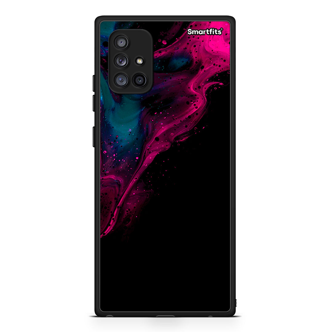 4 - Samsung Galaxy A71 5G Pink Black Watercolor case, cover, bumper