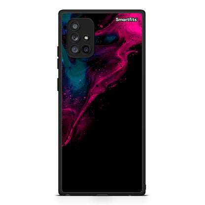 4 - Samsung Galaxy A71 5G Pink Black Watercolor case, cover, bumper