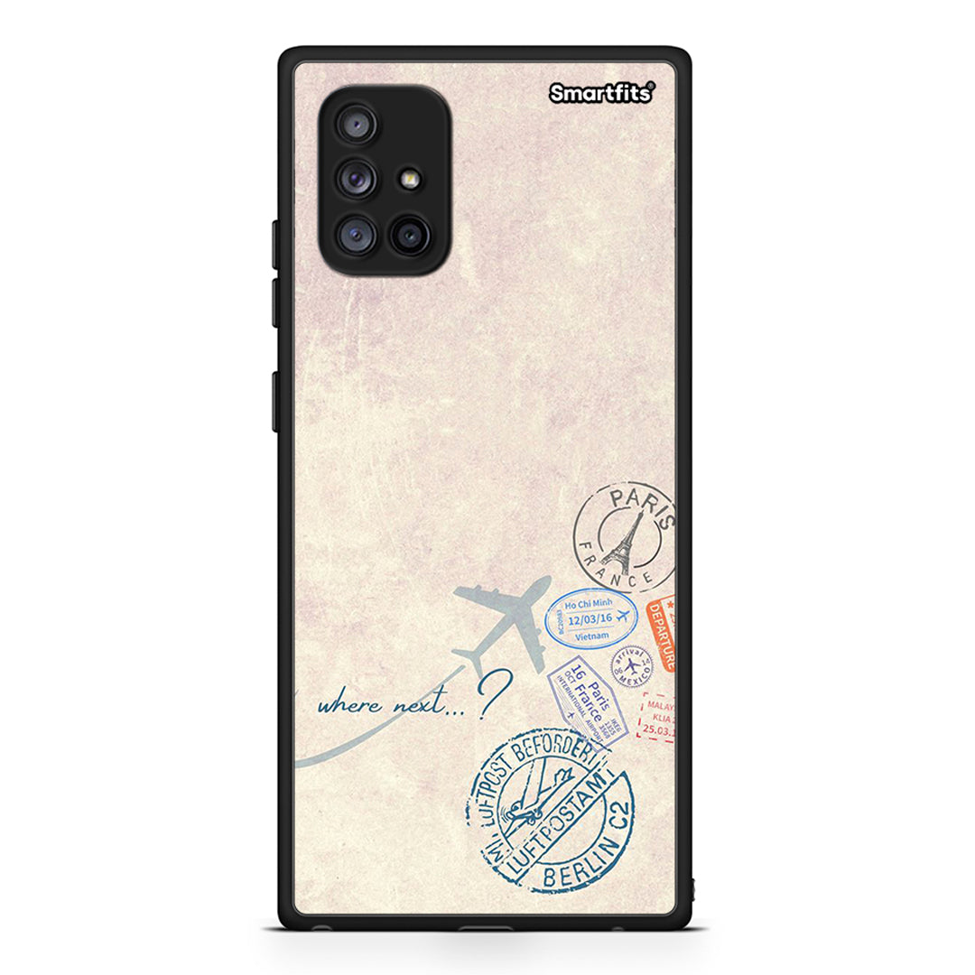 Samsung Galaxy A71 5G Where Next Θήκη από τη Smartfits με σχέδιο στο πίσω μέρος και μαύρο περίβλημα | Smartphone case with colorful back and black bezels by Smartfits