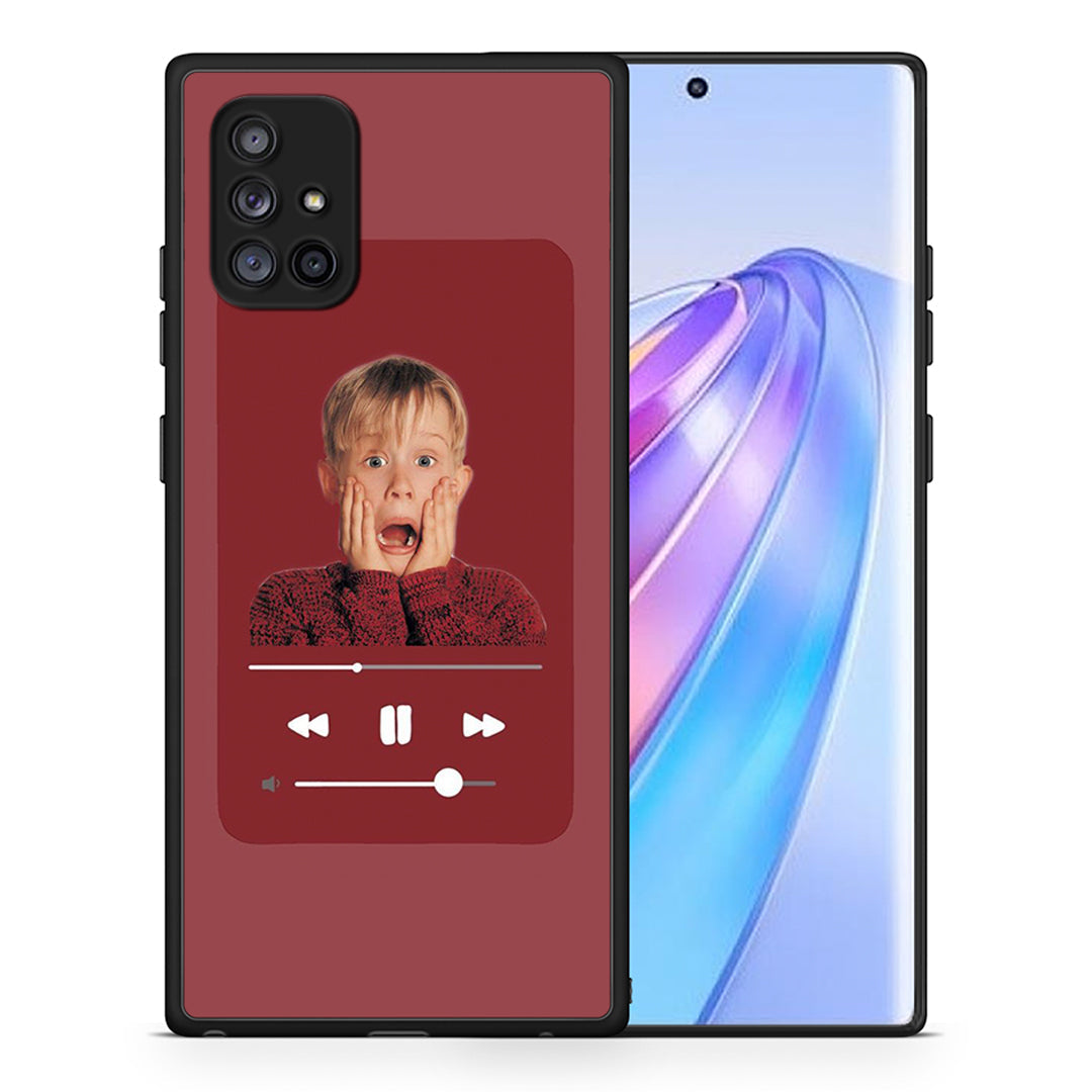 Θήκη Samsung Galaxy A71 5G Xmas Alone Music από τη Smartfits με σχέδιο στο πίσω μέρος και μαύρο περίβλημα | Samsung Galaxy A71 5G Xmas Alone Music case with colorful back and black bezels