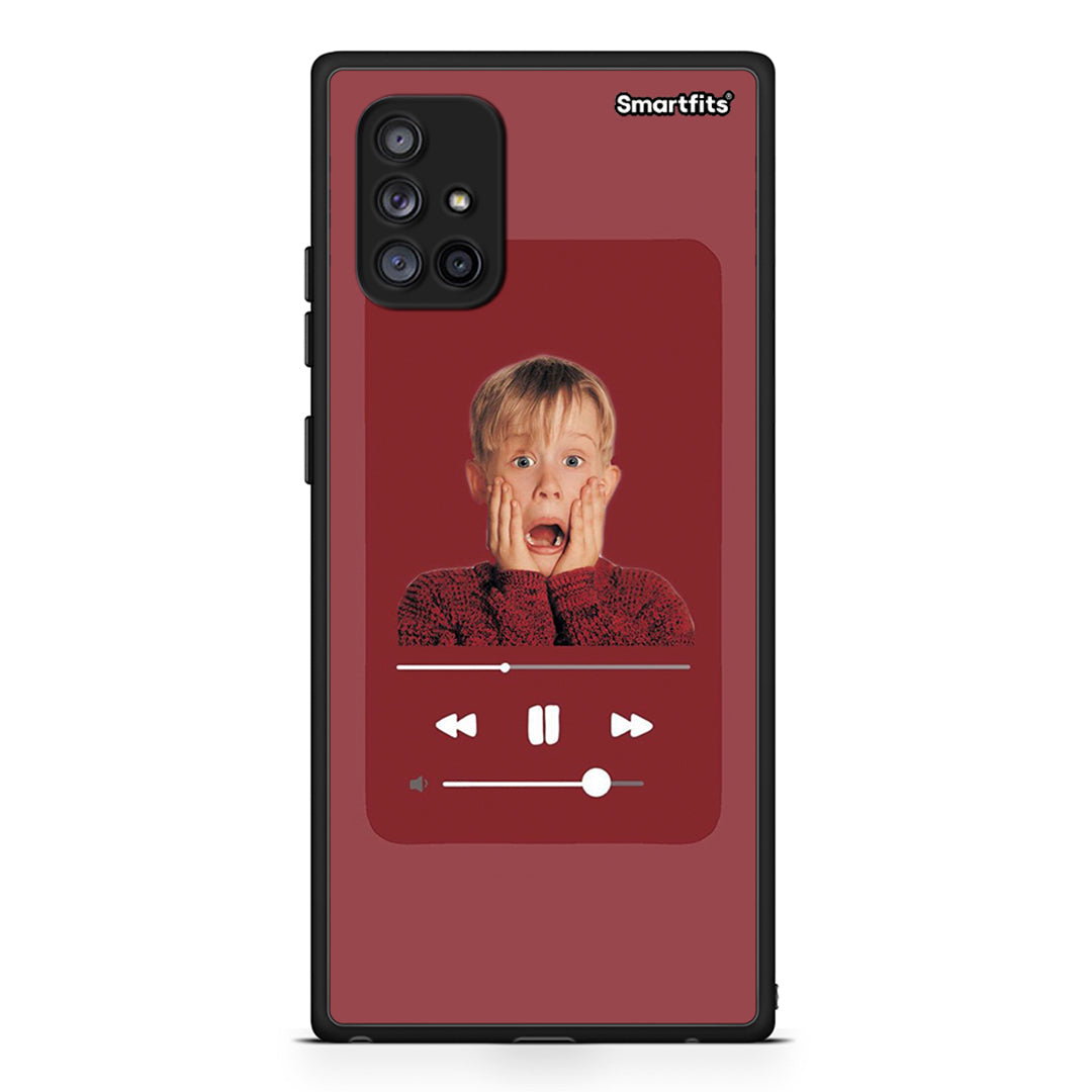Samsung Galaxy A71 5G Xmas Alone Music θήκη από τη Smartfits με σχέδιο στο πίσω μέρος και μαύρο περίβλημα | Smartphone case with colorful back and black bezels by Smartfits