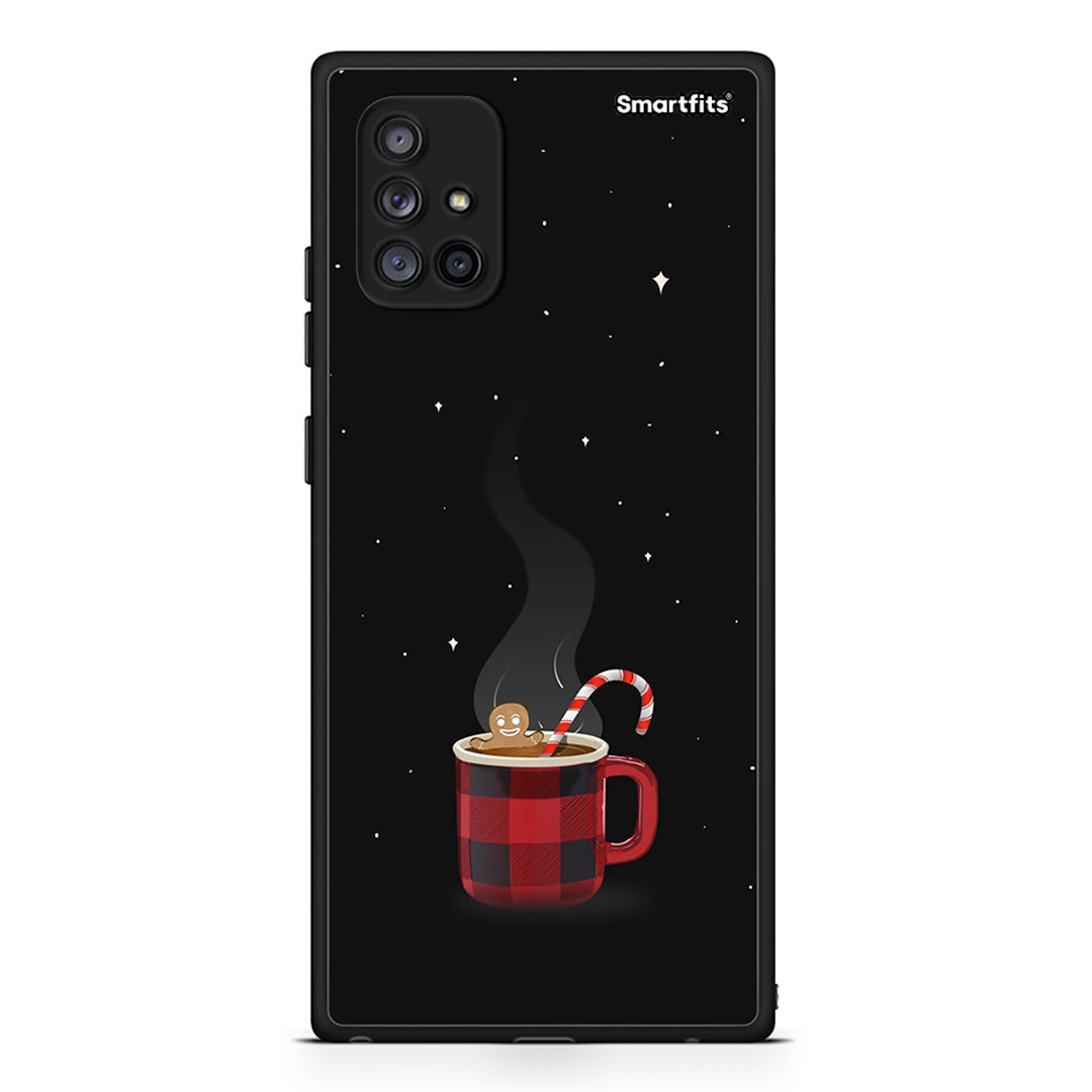 Samsung Galaxy A71 5G Xmas Bathing θήκη από τη Smartfits με σχέδιο στο πίσω μέρος και μαύρο περίβλημα | Smartphone case with colorful back and black bezels by Smartfits