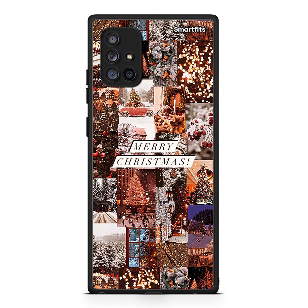 Samsung Galaxy A71 5G Xmas Collage θήκη από τη Smartfits με σχέδιο στο πίσω μέρος και μαύρο περίβλημα | Smartphone case with colorful back and black bezels by Smartfits