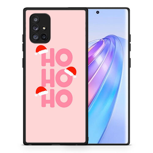 Θήκη Samsung Galaxy A71 5G Xmas Ho Ho Ho από τη Smartfits με σχέδιο στο πίσω μέρος και μαύρο περίβλημα | Samsung Galaxy A71 5G Xmas Ho Ho Ho case with colorful back and black bezels