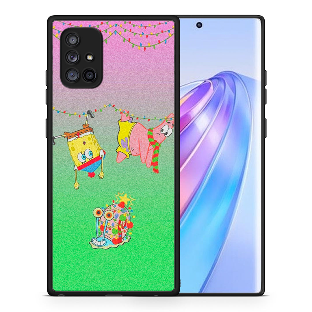 Θήκη Samsung Galaxy A71 5G Xmas Lights από τη Smartfits με σχέδιο στο πίσω μέρος και μαύρο περίβλημα | Samsung Galaxy A71 5G Xmas Lights case with colorful back and black bezels