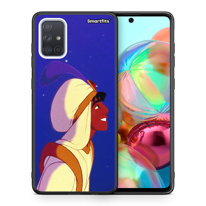 Θήκη Samsung A71 Alladin And Jasmine Love 1 από τη Smartfits με σχέδιο στο πίσω μέρος και μαύρο περίβλημα | Samsung A71 Alladin And Jasmine Love 1 case with colorful back and black bezels
