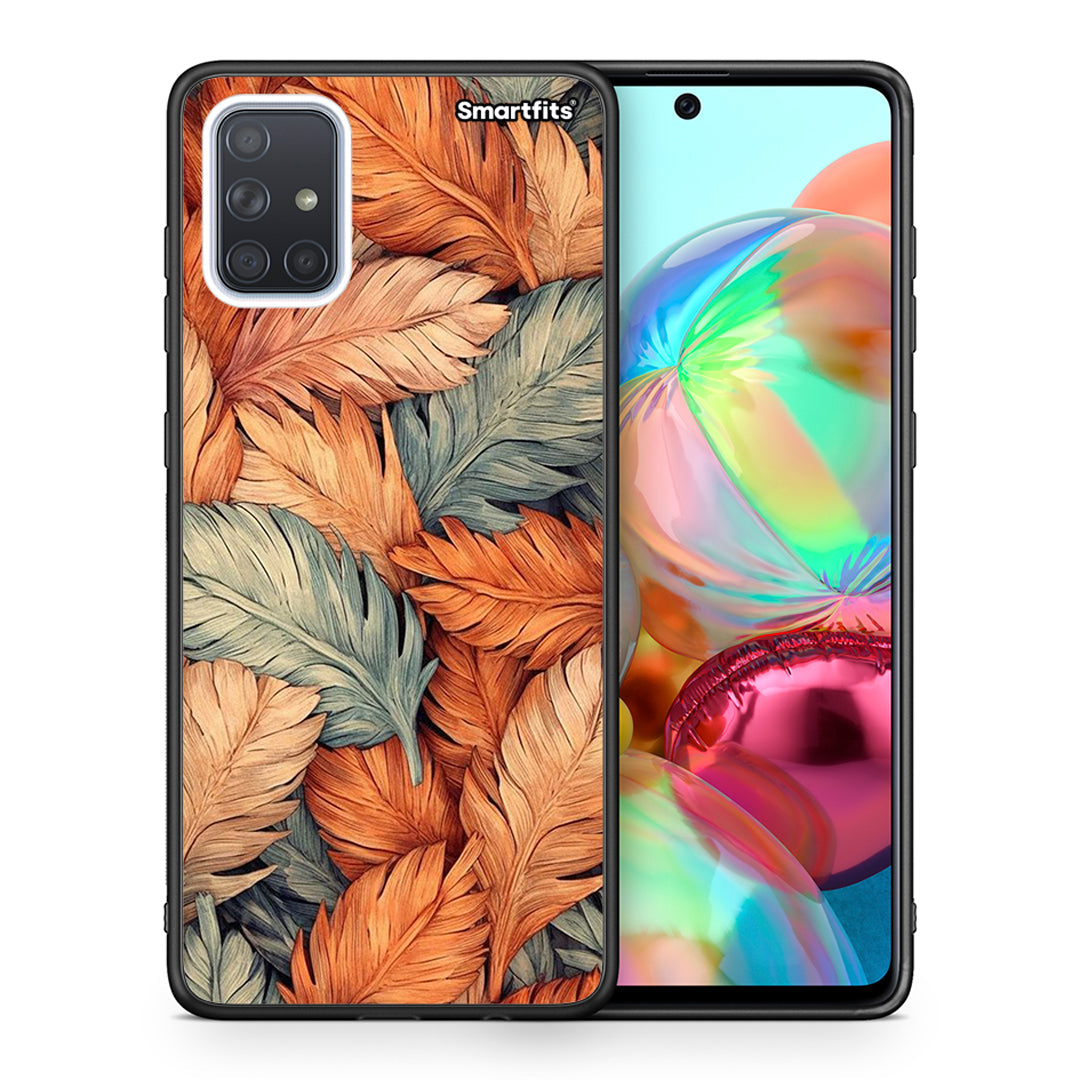 Θήκη Samsung A71 Autumn Leaves από τη Smartfits με σχέδιο στο πίσω μέρος και μαύρο περίβλημα | Samsung A71 Autumn Leaves case with colorful back and black bezels