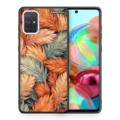 Θήκη Samsung A71 Autumn Leaves από τη Smartfits με σχέδιο στο πίσω μέρος και μαύρο περίβλημα | Samsung A71 Autumn Leaves case with colorful back and black bezels