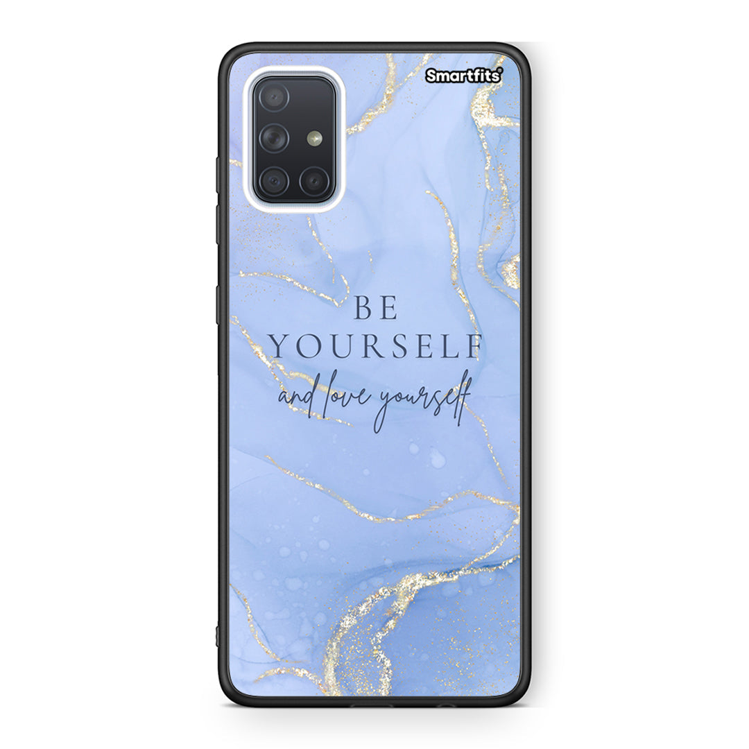 Samsung A51 Be Yourself θήκη από τη Smartfits με σχέδιο στο πίσω μέρος και μαύρο περίβλημα | Smartphone case with colorful back and black bezels by Smartfits