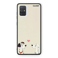Thumbnail for Samsung A51 Dalmatians Love θήκη από τη Smartfits με σχέδιο στο πίσω μέρος και μαύρο περίβλημα | Smartphone case with colorful back and black bezels by Smartfits