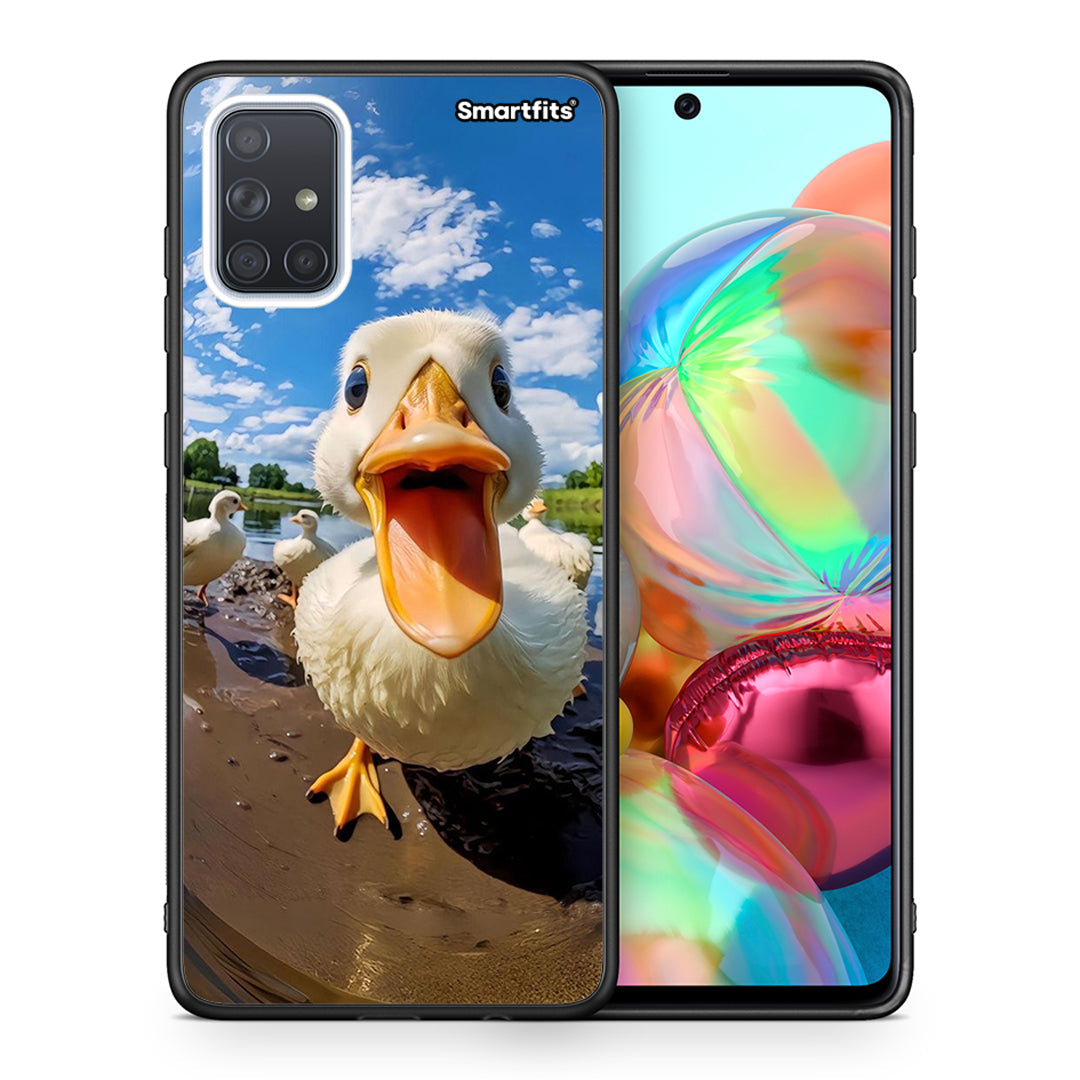 Θήκη Samsung A71 Duck Face από τη Smartfits με σχέδιο στο πίσω μέρος και μαύρο περίβλημα | Samsung A71 Duck Face case with colorful back and black bezels