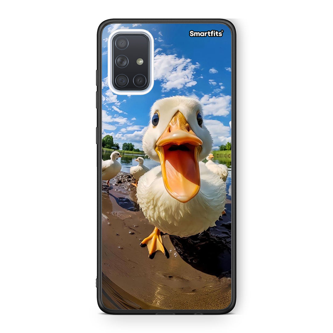 Samsung A71 Duck Face θήκη από τη Smartfits με σχέδιο στο πίσω μέρος και μαύρο περίβλημα | Smartphone case with colorful back and black bezels by Smartfits
