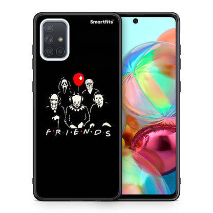 Θήκη Samsung A71 Halloween Friends από τη Smartfits με σχέδιο στο πίσω μέρος και μαύρο περίβλημα | Samsung A71 Halloween Friends case with colorful back and black bezels