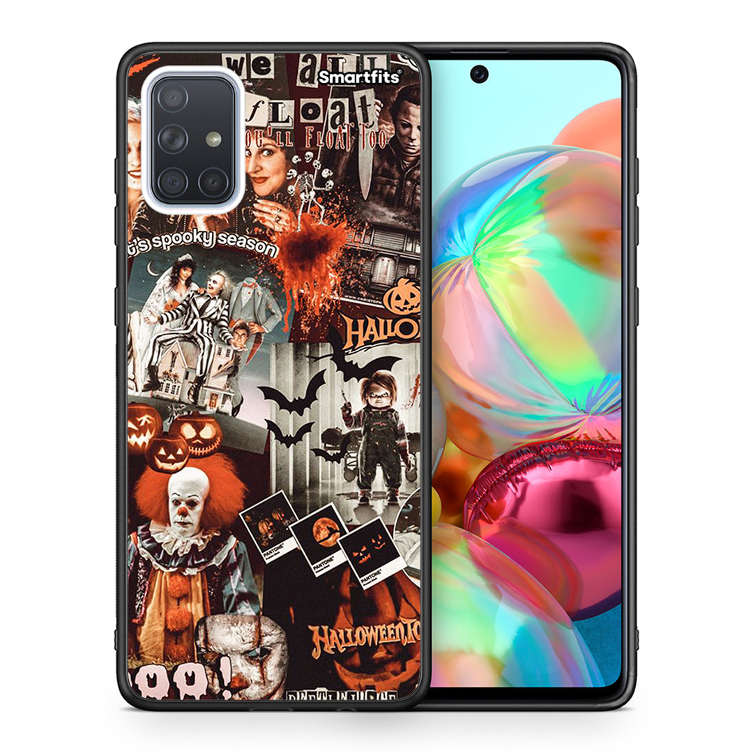 Θήκη Samsung A71 Halloween Spooky Season από τη Smartfits με σχέδιο στο πίσω μέρος και μαύρο περίβλημα | Samsung A71 Halloween Spooky Season case with colorful back and black bezels