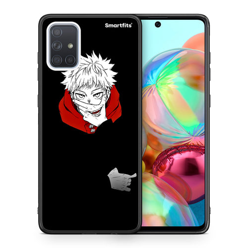 Θήκη Samsung A71 Itadori Anime από τη Smartfits με σχέδιο στο πίσω μέρος και μαύρο περίβλημα | Samsung A71 Itadori Anime case with colorful back and black bezels