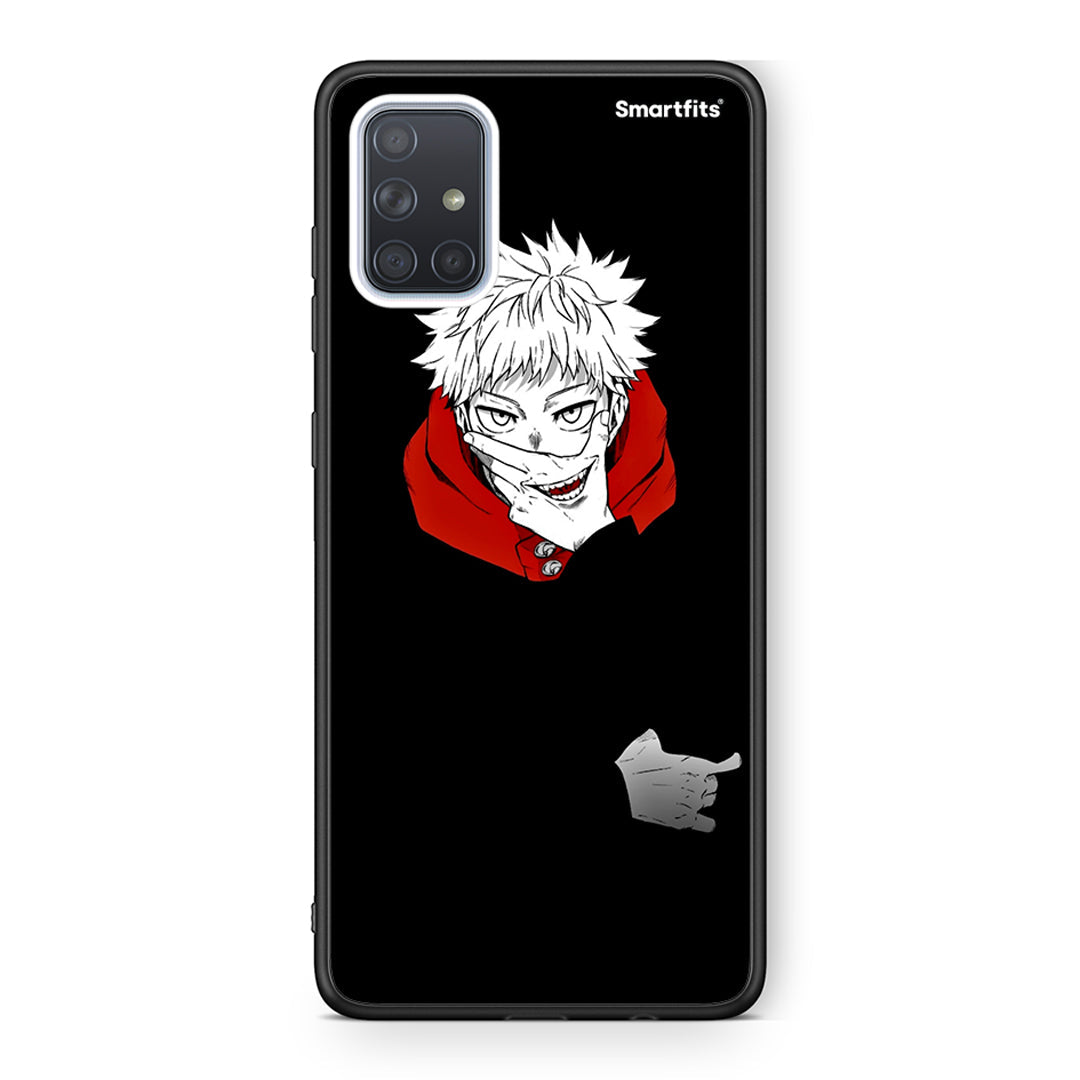 Samsung A51 Itadori Anime θήκη από τη Smartfits με σχέδιο στο πίσω μέρος και μαύρο περίβλημα | Smartphone case with colorful back and black bezels by Smartfits