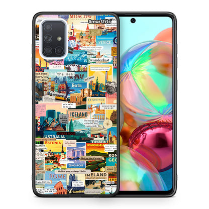 Θήκη Samsung A71 Live To Travel από τη Smartfits με σχέδιο στο πίσω μέρος και μαύρο περίβλημα | Samsung A71 Live To Travel case with colorful back and black bezels