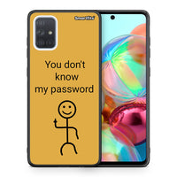 Thumbnail for Θήκη Samsung A71 My Password από τη Smartfits με σχέδιο στο πίσω μέρος και μαύρο περίβλημα | Samsung A71 My Password case with colorful back and black bezels