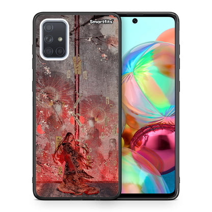 Θήκη Samsung A71 Nezuko Kamado από τη Smartfits με σχέδιο στο πίσω μέρος και μαύρο περίβλημα | Samsung A71 Nezuko Kamado case with colorful back and black bezels