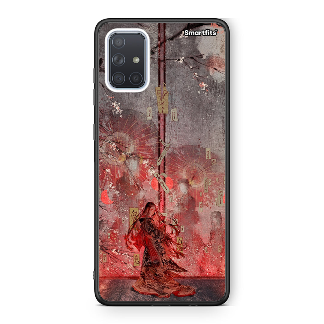 Samsung A71 Nezuko Kamado θήκη από τη Smartfits με σχέδιο στο πίσω μέρος και μαύρο περίβλημα | Smartphone case with colorful back and black bezels by Smartfits