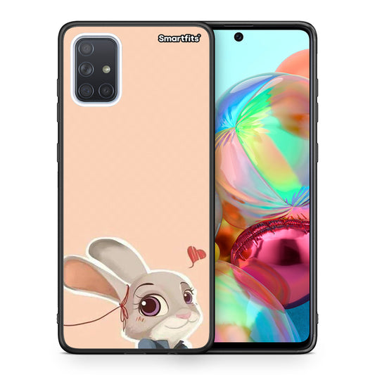 Θήκη Samsung A71 Nick Wilde And Judy Hopps Love 2 από τη Smartfits με σχέδιο στο πίσω μέρος και μαύρο περίβλημα | Samsung A71 Nick Wilde And Judy Hopps Love 2 case with colorful back and black bezels