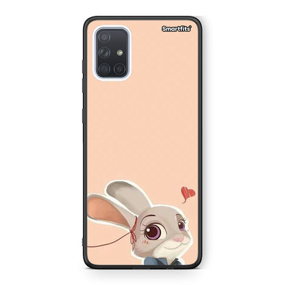Samsung A51 Nick Wilde And Judy Hopps Love 2 θήκη από τη Smartfits με σχέδιο στο πίσω μέρος και μαύρο περίβλημα | Smartphone case with colorful back and black bezels by Smartfits