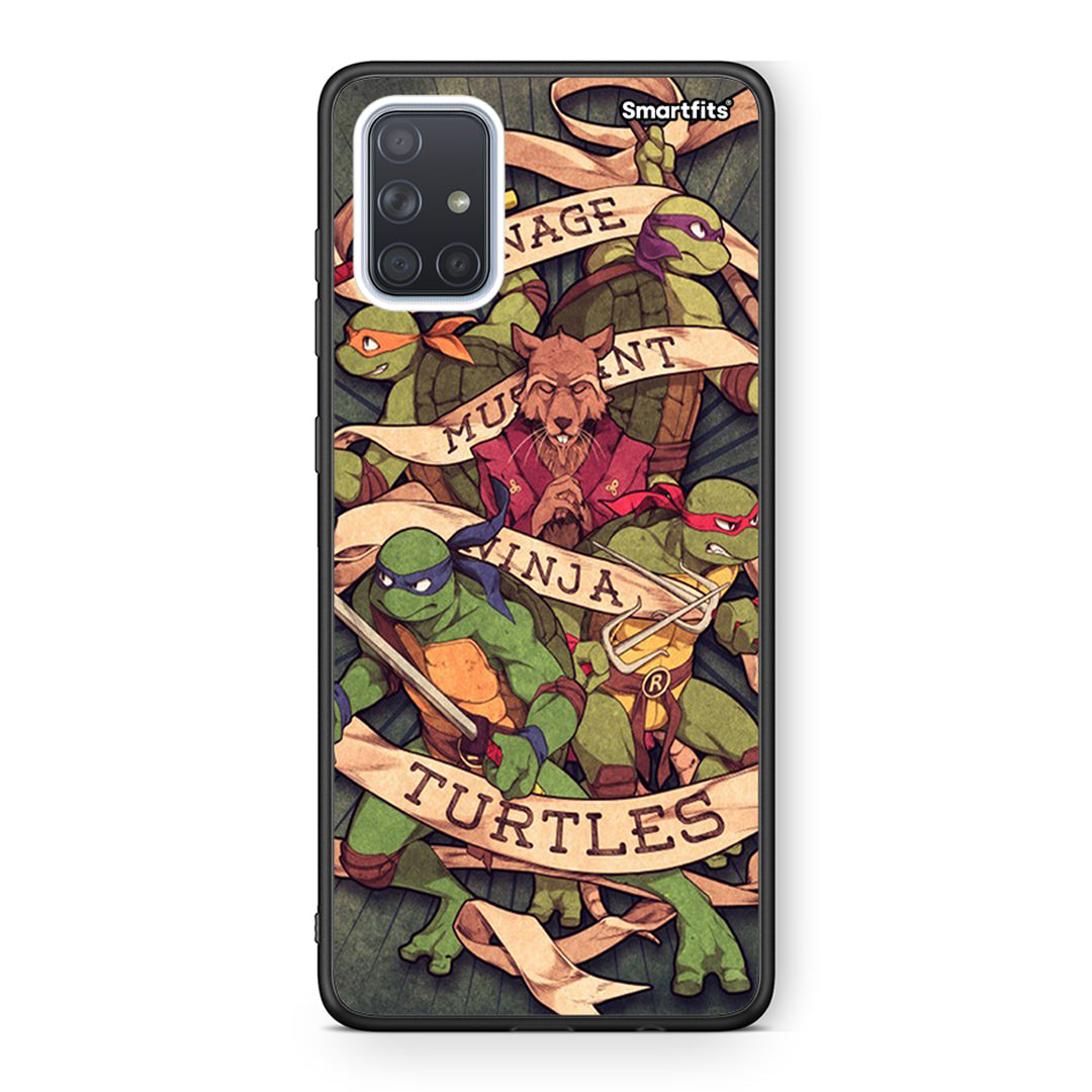 Samsung A51 Ninja Turtles θήκη από τη Smartfits με σχέδιο στο πίσω μέρος και μαύρο περίβλημα | Smartphone case with colorful back and black bezels by Smartfits