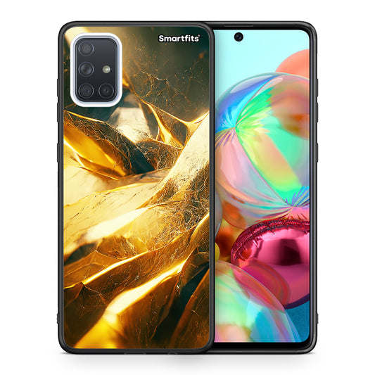 Θήκη Samsung A71 Real Gold από τη Smartfits με σχέδιο στο πίσω μέρος και μαύρο περίβλημα | Samsung A71 Real Gold case with colorful back and black bezels