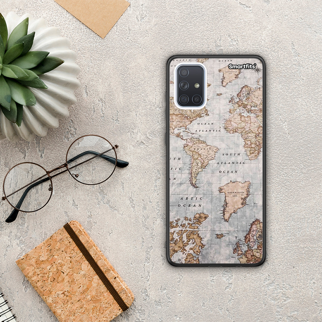 World Map - Samsung Galaxy A71 θήκη