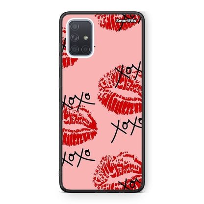 Samsung A51 XOXO Lips θήκη από τη Smartfits με σχέδιο στο πίσω μέρος και μαύρο περίβλημα | Smartphone case with colorful back and black bezels by Smartfits