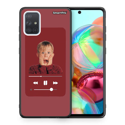 Θήκη Samsung A71 Xmas Alone Music από τη Smartfits με σχέδιο στο πίσω μέρος και μαύρο περίβλημα | Samsung A71 Xmas Alone Music case with colorful back and black bezels
