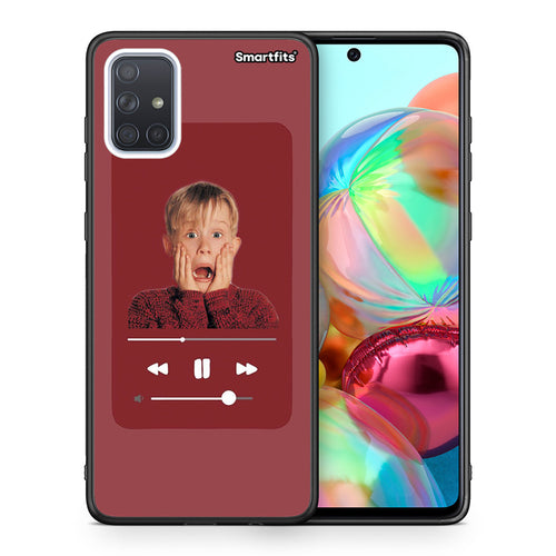 Θήκη Samsung A71 Xmas Alone Music από τη Smartfits με σχέδιο στο πίσω μέρος και μαύρο περίβλημα | Samsung A71 Xmas Alone Music case with colorful back and black bezels
