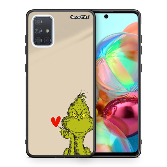 Θήκη Samsung A71 Xmas Grinch από τη Smartfits με σχέδιο στο πίσω μέρος και μαύρο περίβλημα | Samsung A71 Xmas Grinch case with colorful back and black bezels