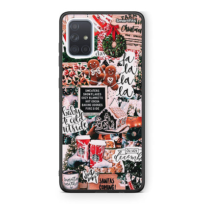 Samsung A71 Xmas Habbits θήκη από τη Smartfits με σχέδιο στο πίσω μέρος και μαύρο περίβλημα | Smartphone case with colorful back and black bezels by Smartfits
