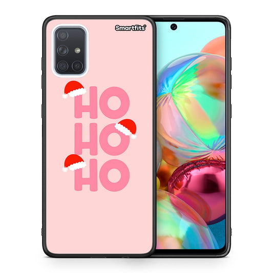 Θήκη Samsung A71 Xmas Ho Ho Ho από τη Smartfits με σχέδιο στο πίσω μέρος και μαύρο περίβλημα | Samsung A71 Xmas Ho Ho Ho case with colorful back and black bezels