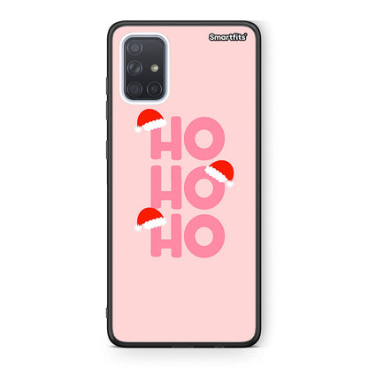 Samsung A71 Xmas Ho Ho Ho θήκη από τη Smartfits με σχέδιο στο πίσω μέρος και μαύρο περίβλημα | Smartphone case with colorful back and black bezels by Smartfits