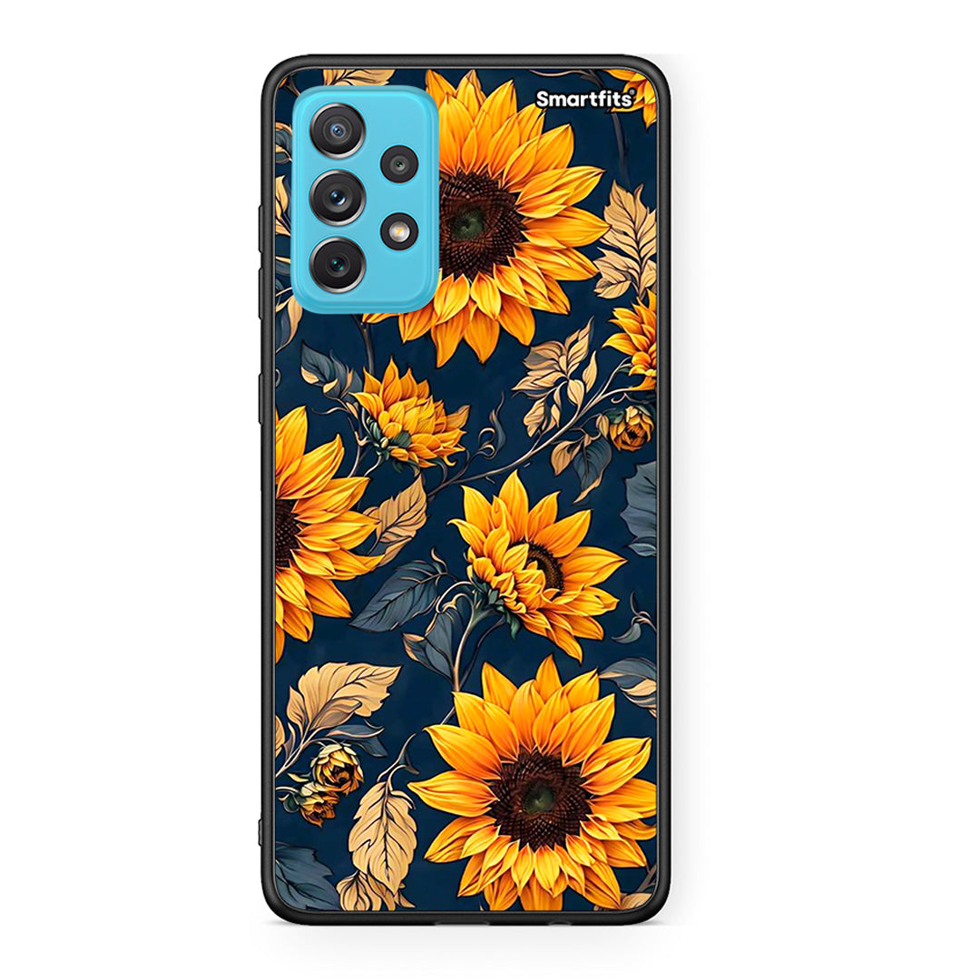 Samsung A72 Autumn Sunflowers Θήκη από τη Smartfits με σχέδιο στο πίσω μέρος και μαύρο περίβλημα | Smartphone case with colorful back and black bezels by Smartfits