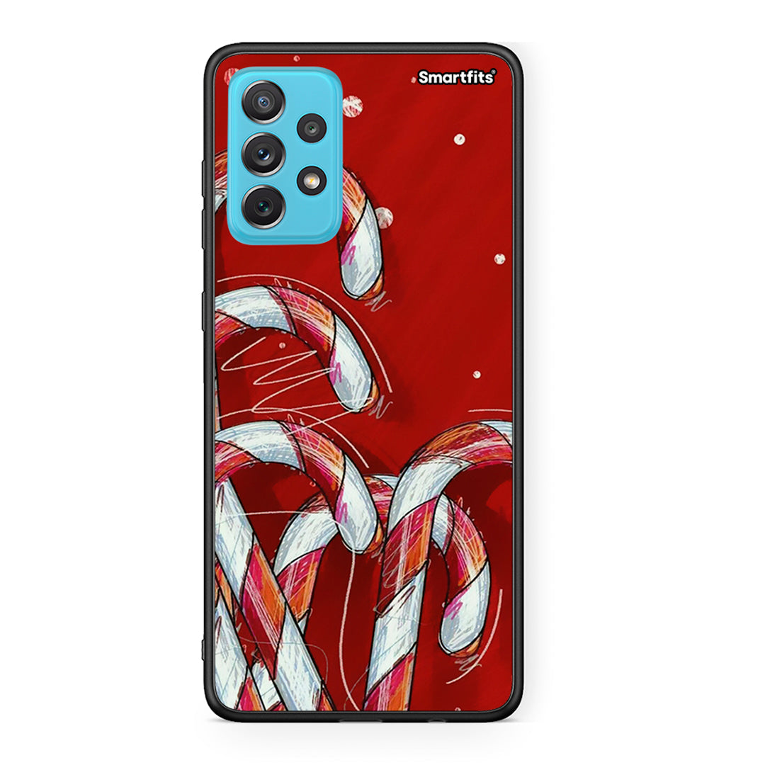 Samsung A72 Candy Cane θήκη από τη Smartfits με σχέδιο στο πίσω μέρος και μαύρο περίβλημα | Smartphone case with colorful back and black bezels by Smartfits