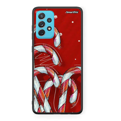 Samsung A72 Candy Cane θήκη από τη Smartfits με σχέδιο στο πίσω μέρος και μαύρο περίβλημα | Smartphone case with colorful back and black bezels by Smartfits