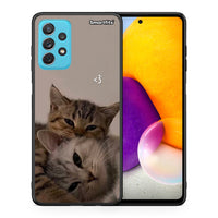 Thumbnail for Θήκη Samsung A72 Cats In Love από τη Smartfits με σχέδιο στο πίσω μέρος και μαύρο περίβλημα | Samsung A72 Cats In Love case with colorful back and black bezels