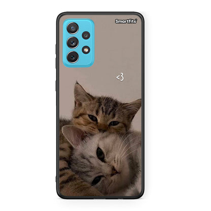 Samsung A72 Cats In Love Θήκη από τη Smartfits με σχέδιο στο πίσω μέρος και μαύρο περίβλημα | Smartphone case with colorful back and black bezels by Smartfits
