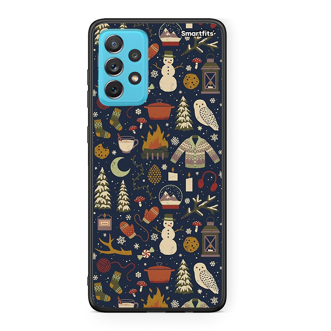 Samsung A72 Christmas Elements θήκη από τη Smartfits με σχέδιο στο πίσω μέρος και μαύρο περίβλημα | Smartphone case with colorful back and black bezels by Smartfits