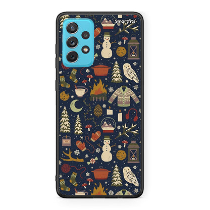 Samsung A72 Christmas Elements θήκη από τη Smartfits με σχέδιο στο πίσω μέρος και μαύρο περίβλημα | Smartphone case with colorful back and black bezels by Smartfits