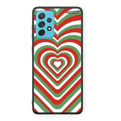 Samsung A72 Christmas Hearts θήκη από τη Smartfits με σχέδιο στο πίσω μέρος και μαύρο περίβλημα | Smartphone case with colorful back and black bezels by Smartfits