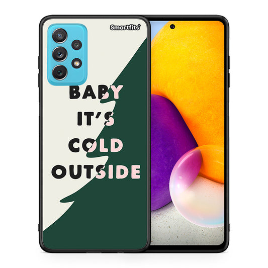 Θήκη Samsung A72 Cold Outside από τη Smartfits με σχέδιο στο πίσω μέρος και μαύρο περίβλημα | Samsung A72 Cold Outside case with colorful back and black bezels