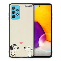 Thumbnail for Θήκη Samsung A72 Dalmatians Love από τη Smartfits με σχέδιο στο πίσω μέρος και μαύρο περίβλημα | Samsung A72 Dalmatians Love case with colorful back and black bezels