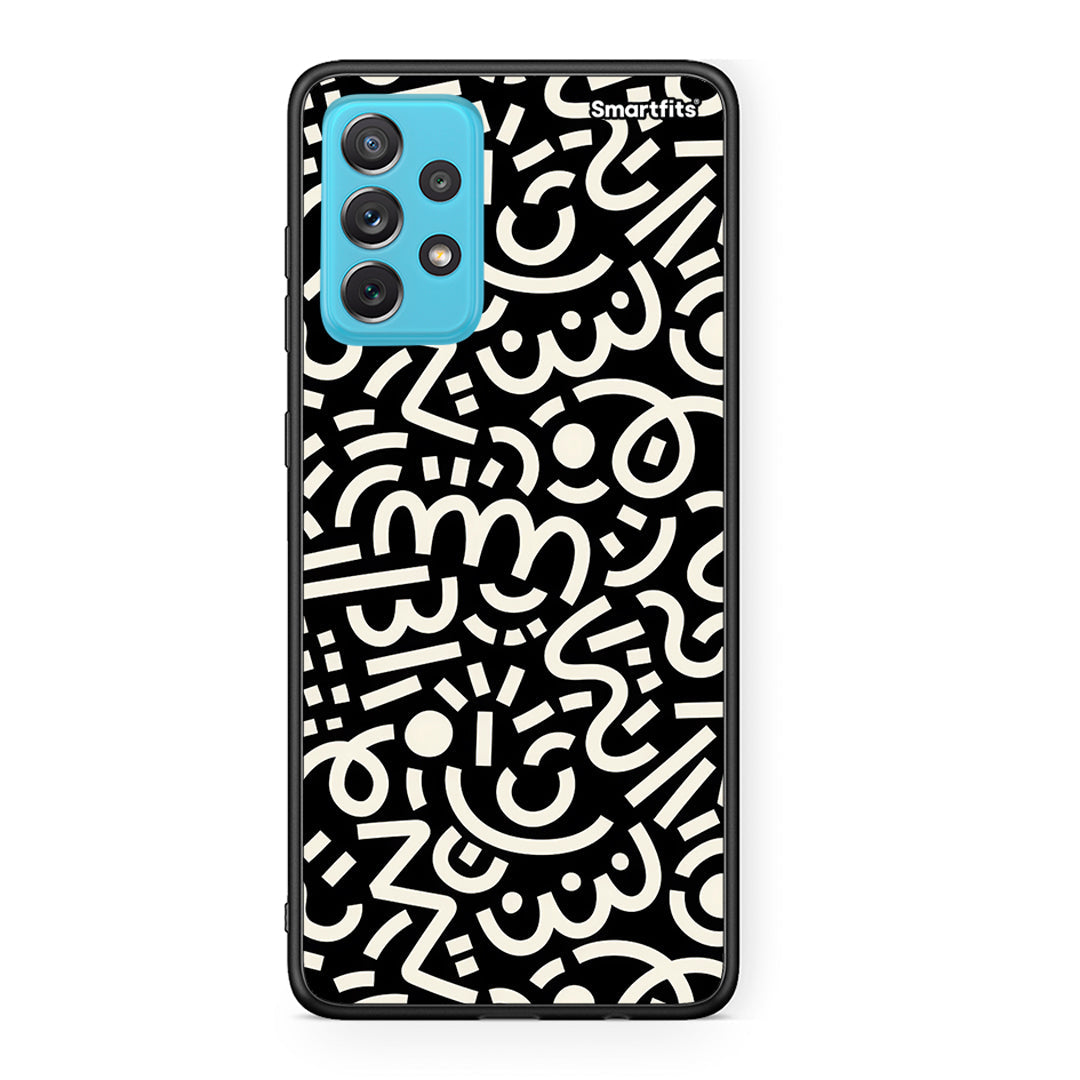 Samsung A72 Doodle Art Θήκη από τη Smartfits με σχέδιο στο πίσω μέρος και μαύρο περίβλημα | Smartphone case with colorful back and black bezels by Smartfits